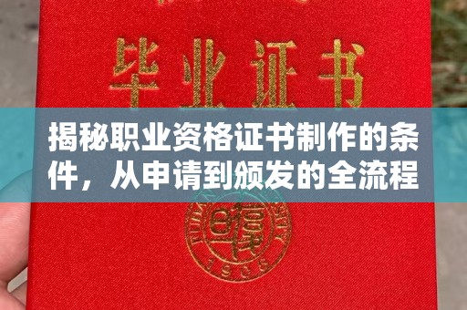沁阳揭秘职业资格证书制作的条件，从申请到颁发的全流程解析