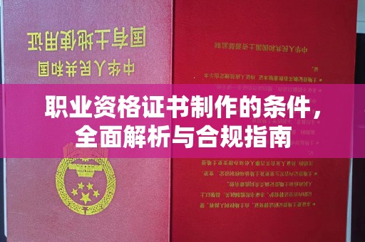 沁阳职业资格证书制作的条件，全面解析与合规指南